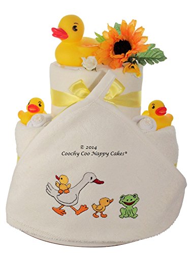 Two Tier Bathtime Rubber Duck Unisex Nappy Cake Baby Gift FREE Delivery