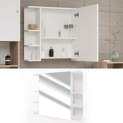 Badezimmerspiegel Spiegel Hängespiegel Spiegelschrank Badezimmermöbel Badspiegel 80×64 cm Weiß - 3