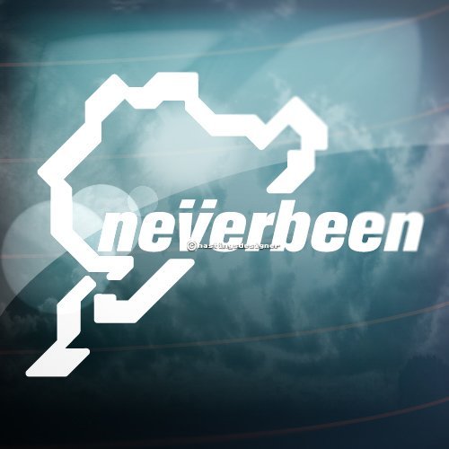 NEVERBEEN auto decal adhesivo / pegatina (exterior) de vinilo para parachoques y ventanas de coche / TUNING sticker (Blanco)