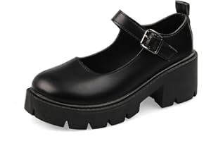 RAAXOLA Scarpe da Donna Mary Jane con Plateau Punta Dolce Caviglia Lolita Scarpe con Plateau Gotiche Décolleté Scarpe con Plateau robuste Scarpe Eleganti in Vernice per Feste da Indossare Tutti i Giorni