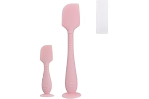 lasuroa 2szt Szpatułka do Kremu na Pieluchy dla Niemowląt z Etui, 2 Rozmiary Miękki Elastyczny Silikonowy Aplikator do Pasty na Odparzenia Szpatułka Kremu Odparzenia dla Niemowląt (Różowa)