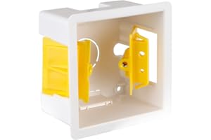 Litt up 1 Gang Dry Lining Back Box/Pattress Box with Adjustable Lugs 47mm - White Premium Quality Strong Box…