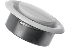 EUROPLAST Ø 125mm Diffusore di Aspirazione - Valvola a Disco Regolabile - Griglia di Ventilazione Rotonda in Acciaio - Bianco