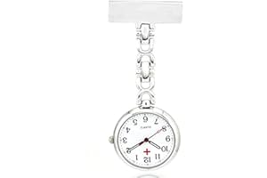 Veroda Nurse Quartz Fob Watch Antique 3cm Silver White