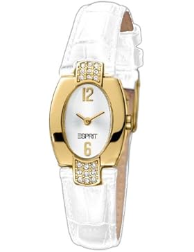 Esprit Damen-Armbanduhr Glam Deco White Gold Analog Leder ES102262006
