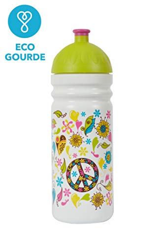 La Gourde écologique 0,7L Enfant sans BPA Bouteille d'eau Incassable Durable et Sympa (The Hippies)