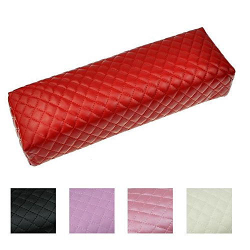 Teenxful Luxury PU Leather Soft Hand Rest Cushion Pillow Nail Art Design Manicure Care Treatment Salon Tool Red