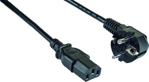 2er Sparpack InLine Netzkabel im original InLine Polybag, Schutzkontakt gewinkelt auf Kaltgerätestecker C13, 3m - 3