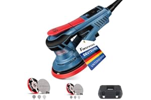 FANZTOOL FANZWORK HG0024 bezszczotkowa szlifierka mimośrodowa, z talerzem szlifierskim 125 mm/150 mm, skok szlifierski 5 mm, 7-stopniowa regulacja prędkości obrotowej do 10 000 obr./min, hamulec talerzowy, 18