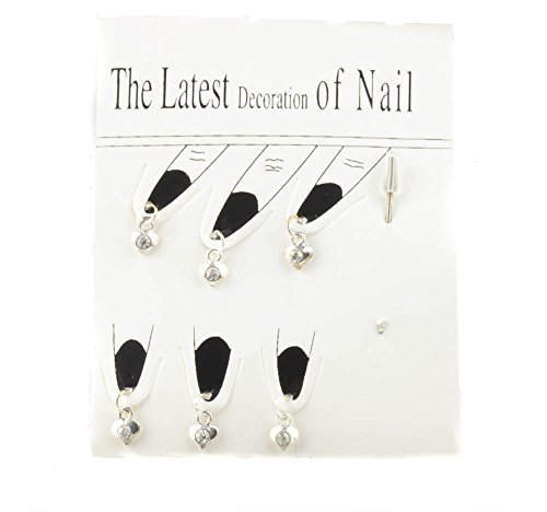 Mytoptrendz® Silver Tone Heart Shape Nail Decor Jewellery With Piercing Pin nail dangles jewellry