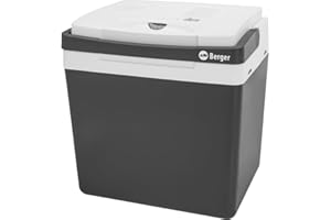 BERGER | Frigorifero Elettrico Portatile da 25L - Mini Frigo Leggero e con Manico Ergonomico ideale per Auto, Camper, Van, Barca e Campeggio - Modalità Freddo e Caldo - Frigo da Auto, Spina 230V e 12V