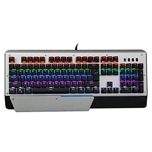 Preisvergleich Produktbild T ECH Gaming-Tastatur Mit Hintergrundbeleuchtung, Gaming-Computertastatur Verkabelt, Wasserdichtes Metall-Matte-Panel Einzugswelle USB-Computer-Esports / Internetcafé