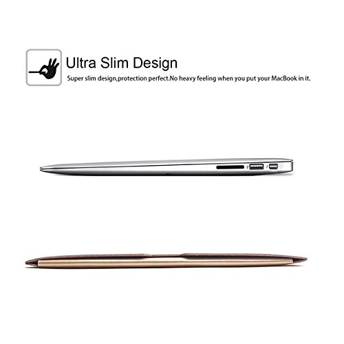 WALNEW Schlanke MacBook Air 13 Zoll (A1369/A1466)Hülle, MacBook Schutzhülle, Hülle, Case, Cover, MacBook Pro Retina 13 Zoll (A1502/A1425)Hülle mit Handgriff, geschütztes Inneres und externes Mousepad,Gold - 5