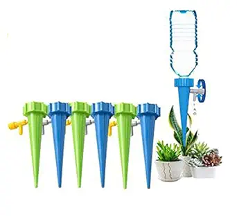 Kitchwish Drip Irrigation kit for Home Garden, Self-Watering Spikes for Plants, Automatic Plant Water Devices with Slow Release Control Valve Switch drip Irrigation System (Pack of 6)