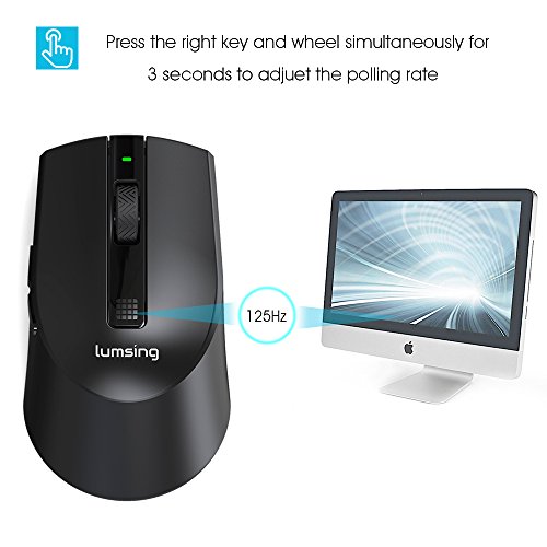 Kabellose Maus Lumsing 2 4Ghz Mini Wirelss Mouse Optische M  use DPI 2000 mit 6 Tasten  Nano Empf  nger f  r PC Laptop Macbook