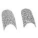 TOOGOO(R) 100pcs Silver Glitter French Acrylic Nail Art Tips Total 10 sizes