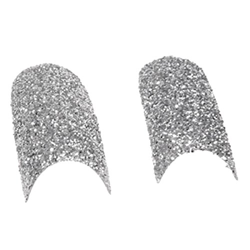 TOOGOO(R) 100pcs Silver Glitter French Acrylic Nail Art Tips Total 10 sizes