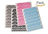 DURADERO: Los adhesivos de pared se fabrican en vinilo de corte , material de alta calidad y larga duración. Los vinilos decorativos con triángulos nórdicos quedan recortados. Una vez pegados, dejan ver como de color de fondo, el de la superficie donde se han pegado. El acabado del vinilo es mate, opaco, sin ningún tipo de borde transparente o blanco. Queda integrado de tal manera que queda como pintado en la pared.