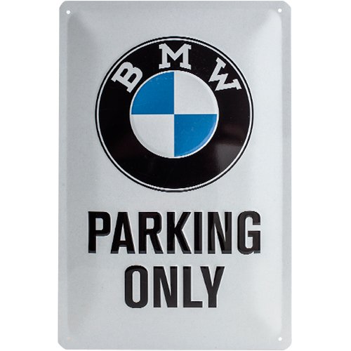 Nostalgic-Art 22241 BMW-Parking Only White Blechschild, 20 x 30 cm