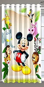 Homtoyz Polyester Kids Favorite Character Digital Print Long Door Curtain for Kids Room & Living Room Pack of 1 Piece ((M0,Multi, 4 x 9 feet))
