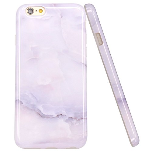 JIAXIUFEN iPhone 6 Funda  Funda de Silicona Suave Case Cover Protecci  n C  scara Soft Gel TPU Carcasa Funda para Apple iPhone 6 6S - Jade Blanco M  rmol Dise  o