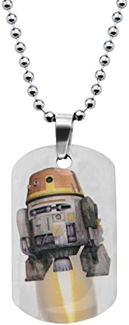 Star Wars Jewelry Boys' Rebel Chopper Dog Tag Chain Pendant Necklace, 16"