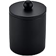 Zexzen Qtip Holder Cotton Swab Canister Black, Resin Bathroom Canister Vanity Storage Jars Organizer for Cotton Ball,Cotton Swab,Bath Salts