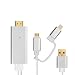 Produktbild Lightning Micro USB HDMI kabel, Hizek 2M 8 Pin 2 in 1 Apple Android zu HD1080p HDTV Adapterkabel mit USB Kabel für iPhone 7/7Plus/6/6sPlus, Samsung Galaxy S6/S7 Edge/HTC