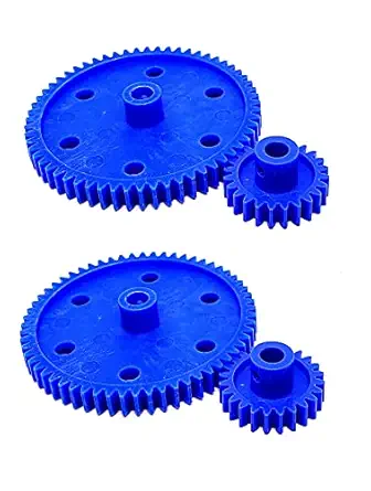 INVENTO 2pcs each Plastic Spur gear 24 Teeth + 60 Teeth 6.5mm Width, 6mm hole for DIY Projects
