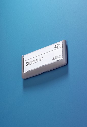 Durable Click Sign - Placa para puerta personalizable  149 x 52 5 mm   color gris
