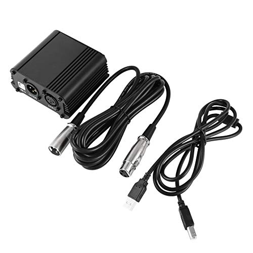 Preisvergleich Produktbild WEINANA 48V 1-Channel Phantom Power Supply with One XLR Audio Cable for Condenser Microphone Studio Music Voice Recording Equipment