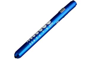 HshDUti Lampe stylo avec jauge de pupille - Lampe stylo LED pour infirmières, médecins - Réutilisable - Pour étudiants en soins infirmiers et médecins - Bleu