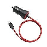 (Novità) Anker PowerDrive Lightning (Caricabatterie da auto 12W con connettore Lightning) Certificato Apple MFi Caricatore da auto per iPhone X / 8 / 8 Plus/ 6 / 6 Plus, iPad Air 2 e altri (Nero & Rosso)