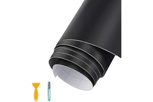 KALIWA Auto Pellicola Adesiva Pellicola di Protezione in Fibra di carbonio (Nero Opaco, 30cm*300cm)