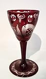 besondere Geschenksidee Egermann Likörglas, Sherry Glas Böhmisches Glas rubin rot Antik Glas Sammler Glas gebraucht Zustand wie neu Höhe ca. 10,5 cm