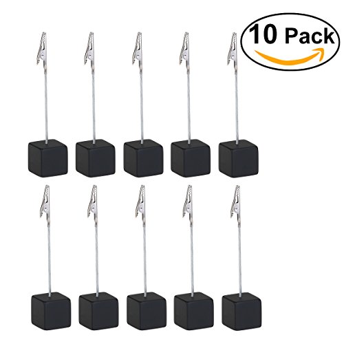 NUOLUX 10pcs MemoHalter Clip mit Alligator-Haken-Standplatz für Bilder-Karten-Papier Hinweis Clip (Schwarz) - 7