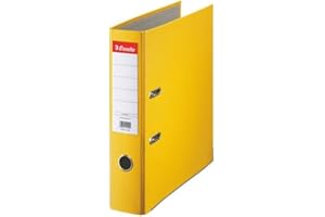 Esselte 10782 Classeur à levier en plastique, jaune, dos 75 mm, format A4