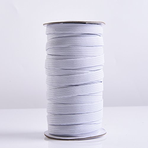 eBoot 20 Yard 1 cm Breiten Elastischen Spule Elastische Schnur Gummiband Flach Stricken Nähen Stretchbar Seil, Weiß - 3