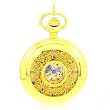 MC-BLL-Pocket Watch Floral Luxus-Gold Taschenuhr hohlen mechanische Taschenuhr Retro männlichen Studenten Frau alte Taschenuhr Durchmesser: 4,7 cm