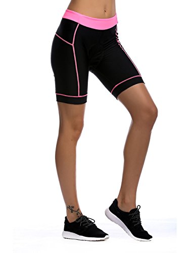 iCreat Damen Fahrradhose Radhose Kurz Radlerhose Radshort Sporthose mit Sitzpolster S/M/L/XL/2XL - 2