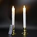 Produktbild lukloy – Set von 2 Flammenlose Wachs Tropfendes LED-Spitzkerzen, bewegliche Docht mit 10-key Timer-Fernbedienung Dimmer Funktion, Dancing Flame 22,9 cm-für Weihnachten Hochzeit Party Dekoration