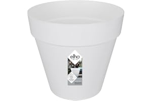Elho Loft Urban Rond 30 - Pot De Fleurs pour Extérieur - Plastique 100% recyclé - Ø 28.5 x H 26.0 cm - Blanc/Blanc