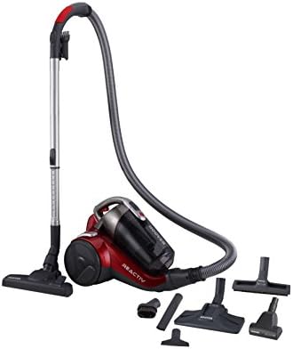 Hoover REACTIV RC81_RC25011 Aspirapolvere a Traino Senza Sacco, 800W, 2 Litri, 75 dBA, Ciclonico, Filtro Epa, Spazzola Parquet, Mini Turbo Spazzola, Rosso