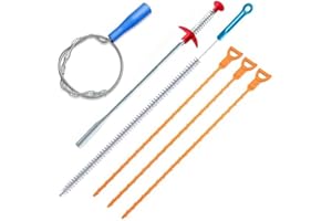 PBUSPU 6 Stück Abflussreiniger Spirale, Ausschreibung Abflussreiniger Sticks,Wiederverwendbar Rohrreinigungsspirale für Waschbecken Badewanne Dusche Toiletten