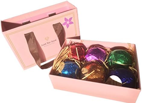 Premium Natural Bath Bomb Set 6 Different Scents Included - Ideal Gift for Any Occasion (Pink)
