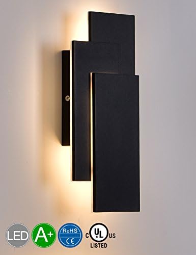 SOLFART LED Wall Lights Indoor Modern Wall Wash Lighting Fixtures White Aluminum ,black finishing -3000K warm light