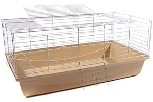 XXL-ZOO Hasenkäfig Kaninchenkäfig Meerschweinchenkäfig Kleintier Bunny 100x54x48 beige