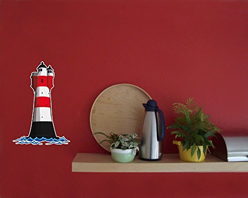Wandtattoo Leuchtturm ‚Roter Sand‘ Deutsche Bucht Leuchtfeuer in 7 Größen (20x30cm ) - 3