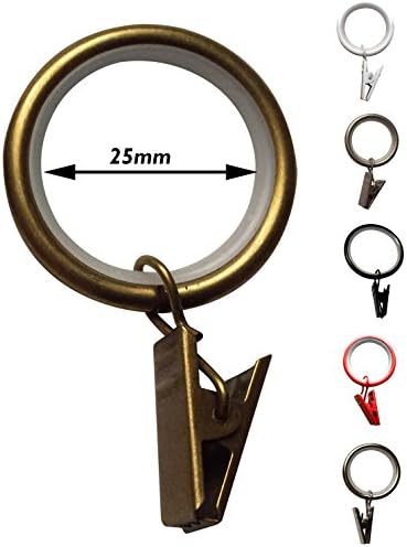 Quiet Curtain Clip Rings Ø25 – 10pcs (Antique Brass)