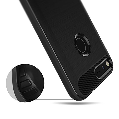 Google Pixel XL Hülle, Caseology [Vault Serie] Schlanke, Gelaserte, Robuste, Moderner Ästhetik / Haltbares TPU Aufprallschutz und spürbare Textur für [Google Pixel XL] – [Schwarz] - 6